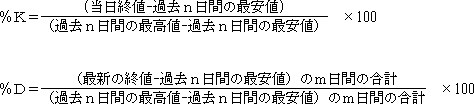 ストキャスティクスの計算式