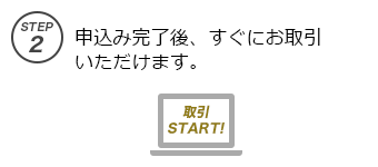 step2、申込み完了後、すぐにお取引いただけます。