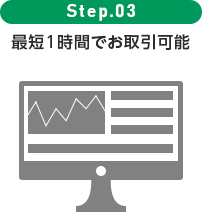 step.03 最短1時間で取引開始